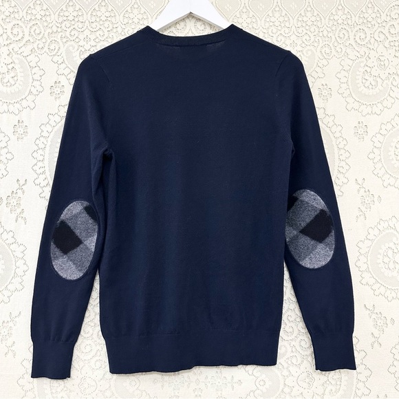 Burberry Merino Wool Elbow Patch Crewneck Sweater - Picture 9 of 16